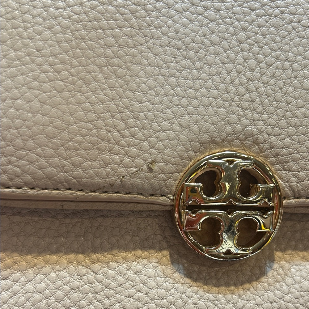 Tory Burch Peach/Gold Leather Duet Chain Shoulder Bag - Picture 5 of 9